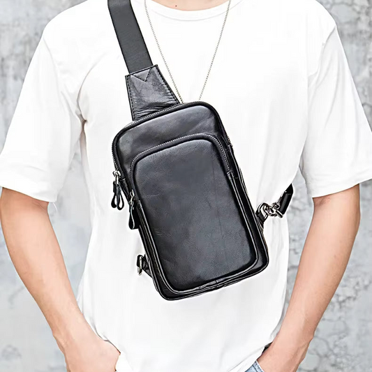 Sacoche noir homme en cuir