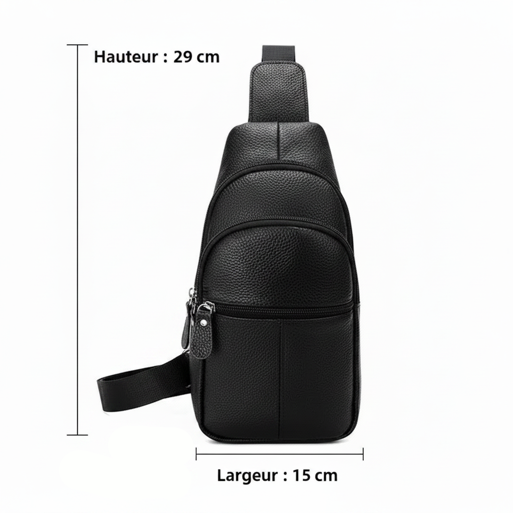 Sacoche poitrine homme en cuir