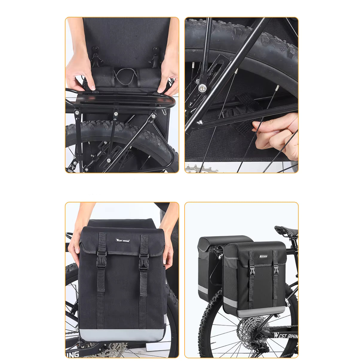 Sacoche vélo 33L double latérale