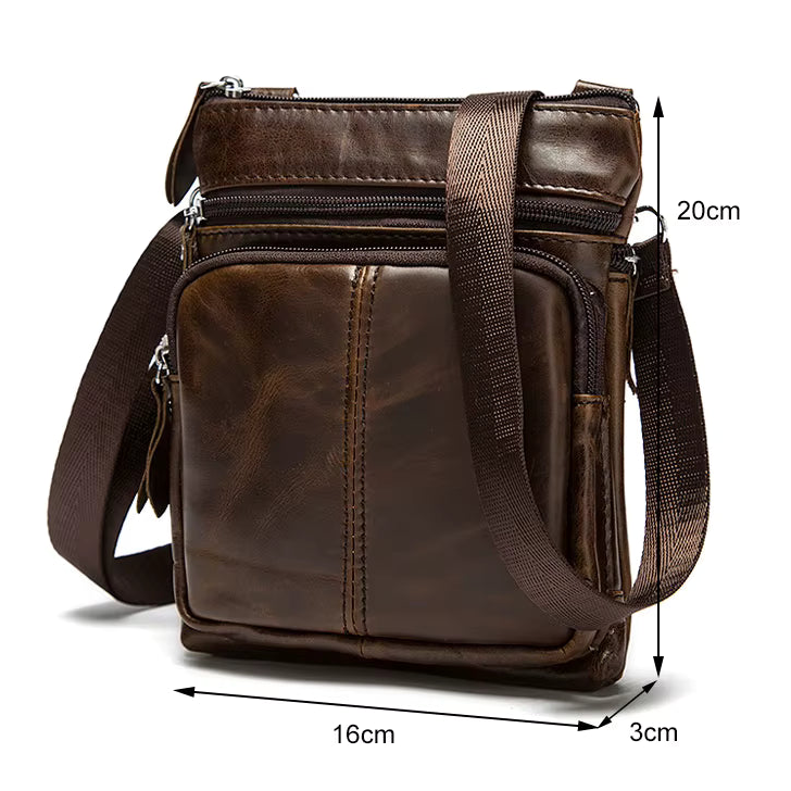 Sacoche homme cuir véritable vintage