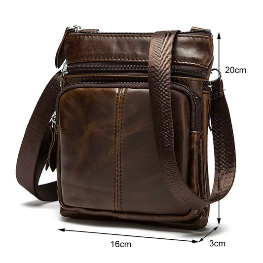 Sacoche homme cuir véritable vintage