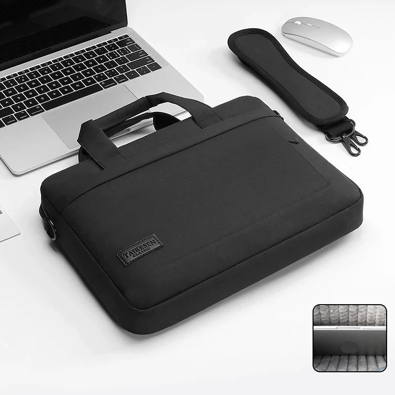 Sacoche Ordinateur 13–17" Homme – 2-en-1 Housse & Sac Bandoulière