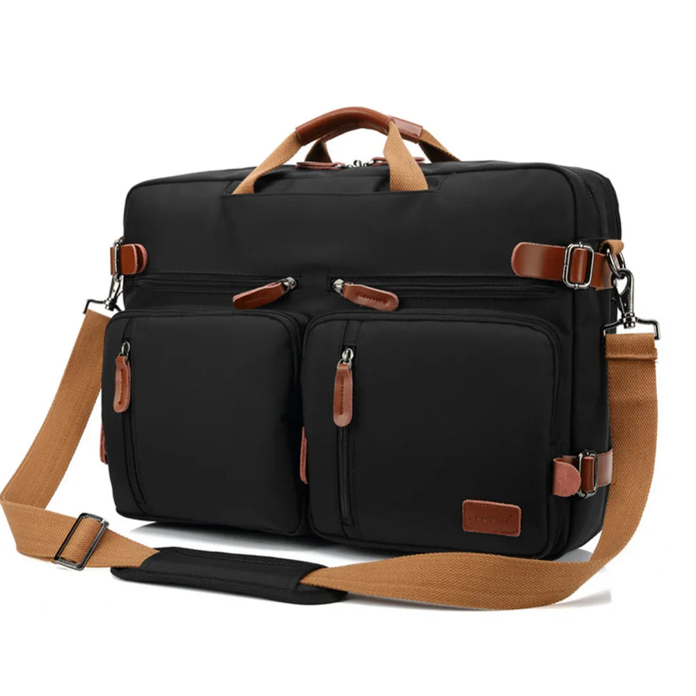Sac 3-en-1 Convertible Homme– Sac à Dos, Porte-Documents & Sac Bandoulière PC 14-15"