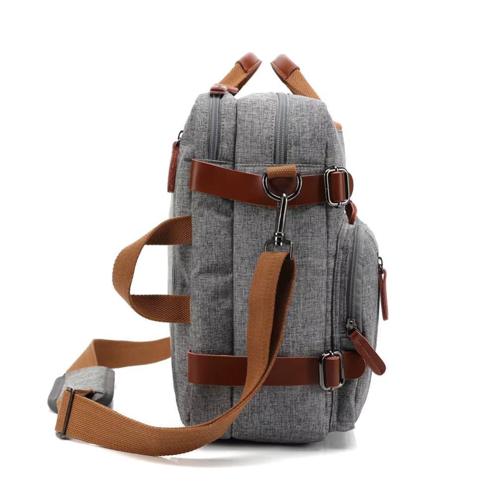Sac 3-en-1 Convertible Homme– Sac à Dos, Porte-Documents & Sac Bandoulière PC 14-15"