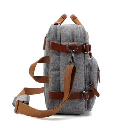 Sac 3-en-1 Convertible Homme– Sac à Dos, Porte-Documents & Sac Bandoulière PC 14-15"