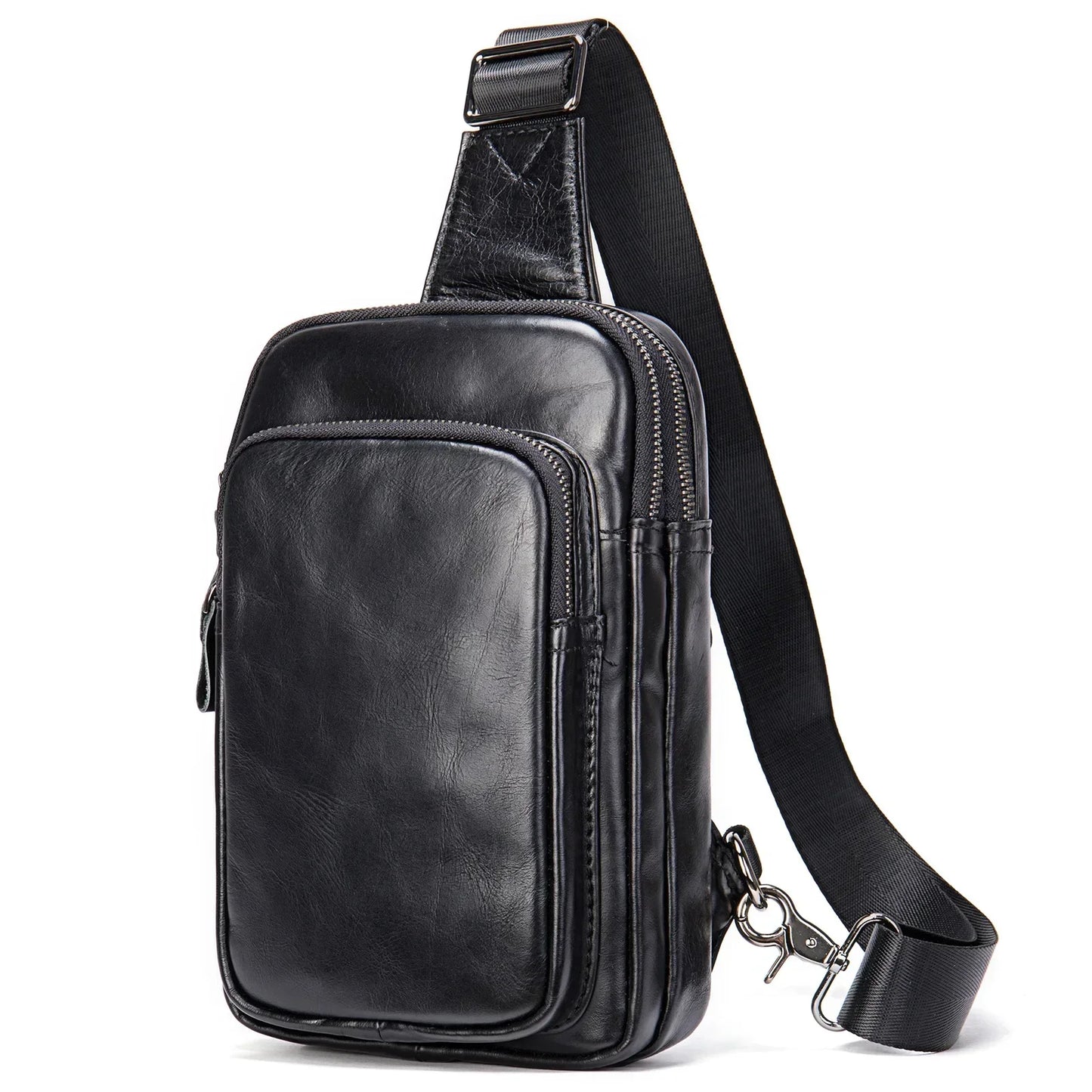 Sacoche noir homme en cuir