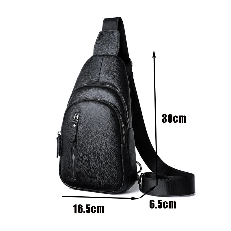 Sacoche poitrine homme en cuir