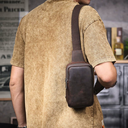 Sacoche Poitrine Homme en Cuir