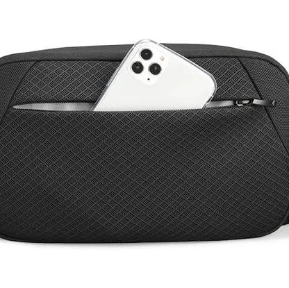 Sacoche noire bandoulière homme étanche multi-poches