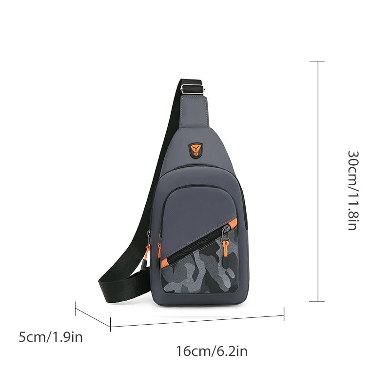 Sacoche poitrine homme en nylon – Sacoche bandoulière moderne et grande capacité