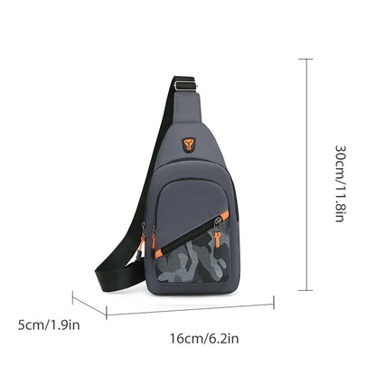 Sacoche poitrine homme en nylon – Sacoche bandoulière moderne et grande capacité