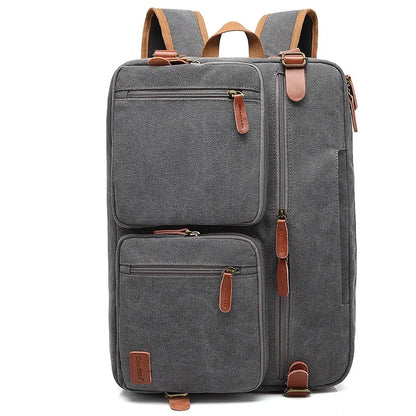 Sac 3-en-1 Convertible Homme– Sac à Dos, Porte-Documents & Sac Bandoulière PC 14-15"