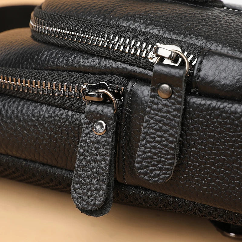 Sacoche poitrine homme en cuir
