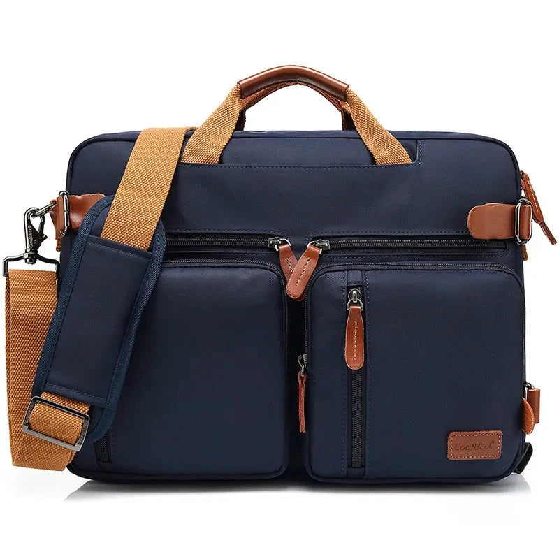 Sac 3-en-1 Convertible Homme– Sac à Dos, Porte-Documents & Sac Bandoulière PC 14-15"