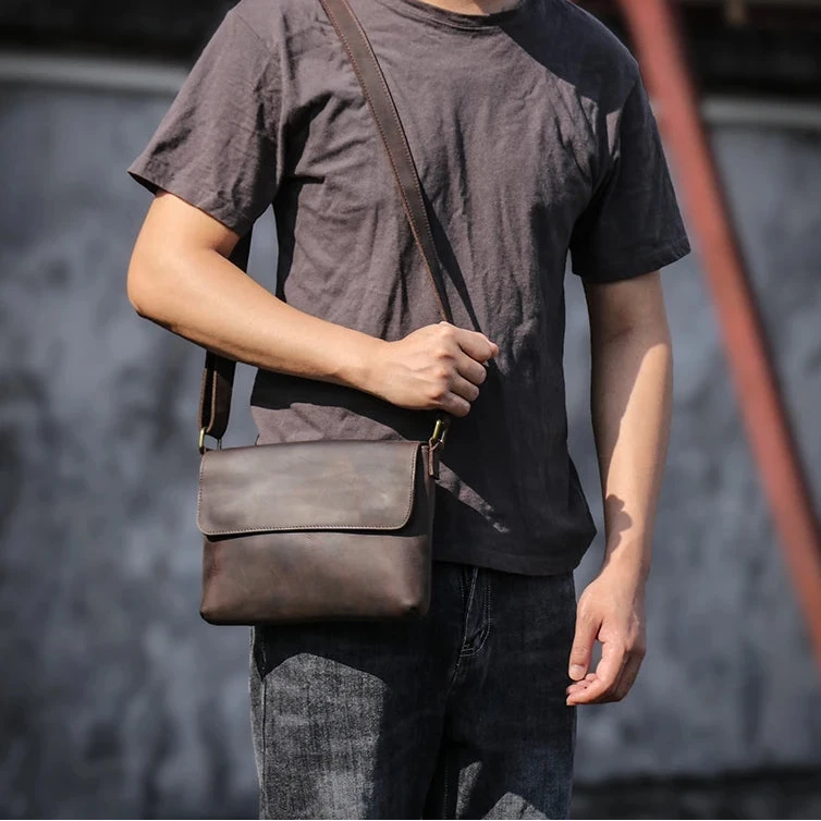 Sacoche Cuir en Bandoulière pour Homme