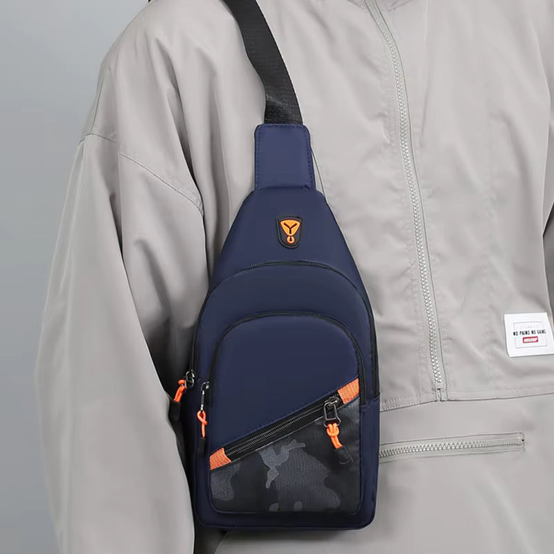 Sacoche poitrine homme en nylon – Sacoche bandoulière moderne et grande capacité