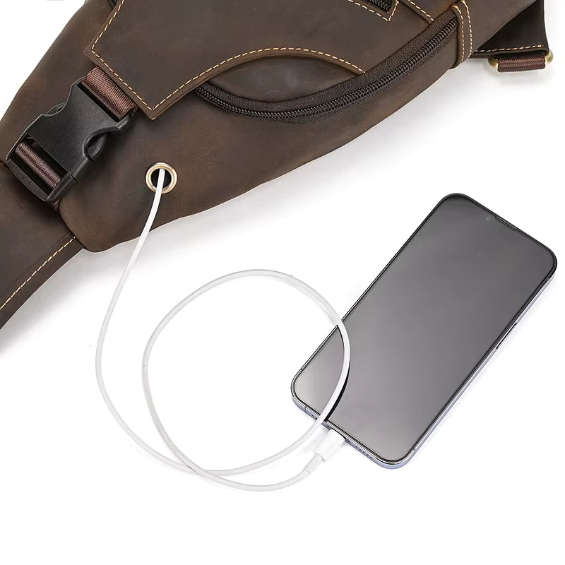 Sacoche homme cuir véritable vintage