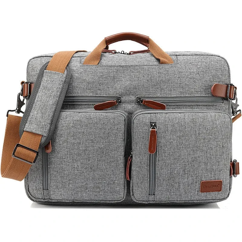 Sac 3-en-1 Convertible Homme– Sac à Dos, Porte-Documents & Sac Bandoulière PC 14-15"