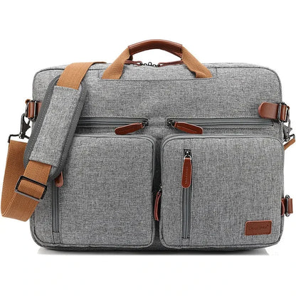 Sac 3-en-1 Convertible Homme– Sac à Dos, Porte-Documents & Sac Bandoulière PC 14-15"