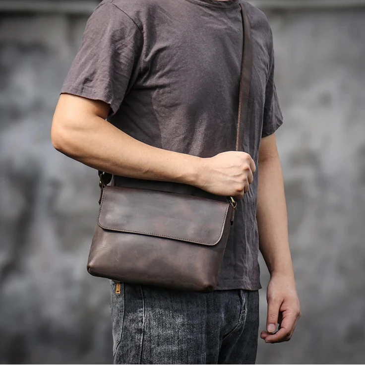 Sacoche Cuir en Bandoulière pour Homme