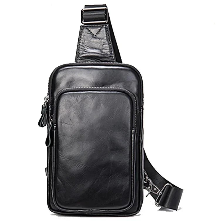 Sacoche noir homme en cuir