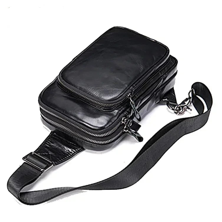 Sacoche noir homme en cuir