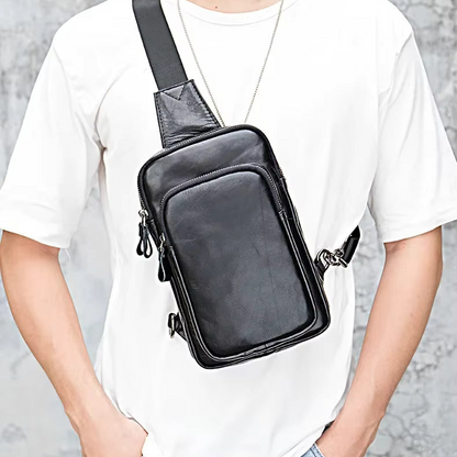 Sacoche noir homme en cuir