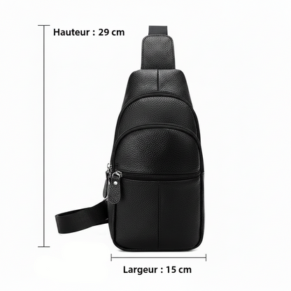 Sacoche poitrine homme en cuir