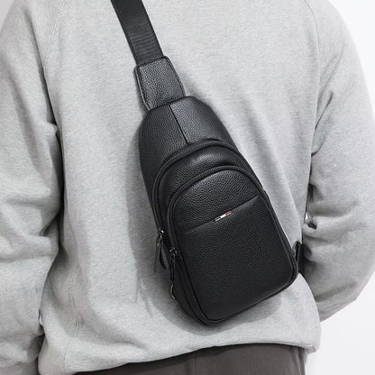 Sacoche poitrine homme en cuir
