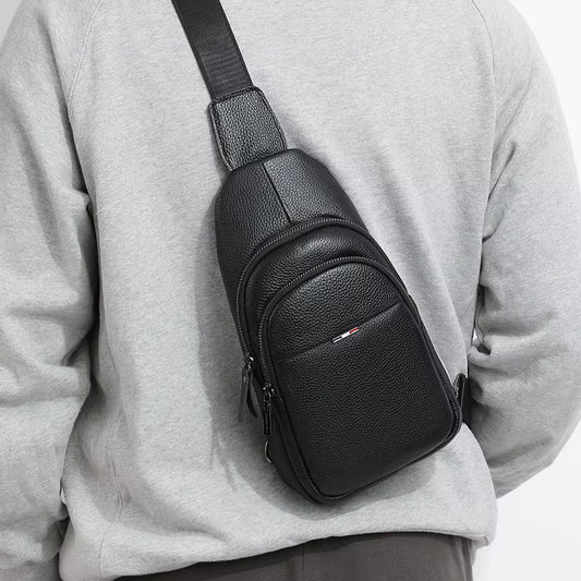 Sacoche poitrine homme en cuir