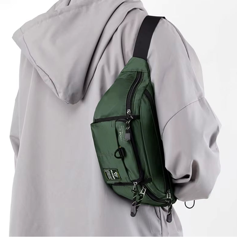 Sacoche banane homme imperméable multi-poches