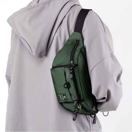 Sacoche banane homme imperméable multi-poches