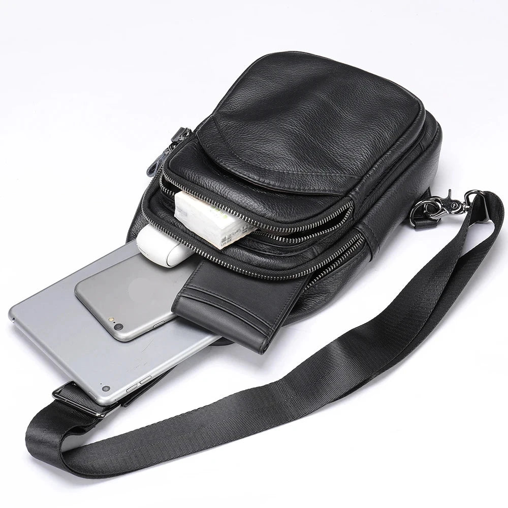 Sacoche homme cuir poitrine