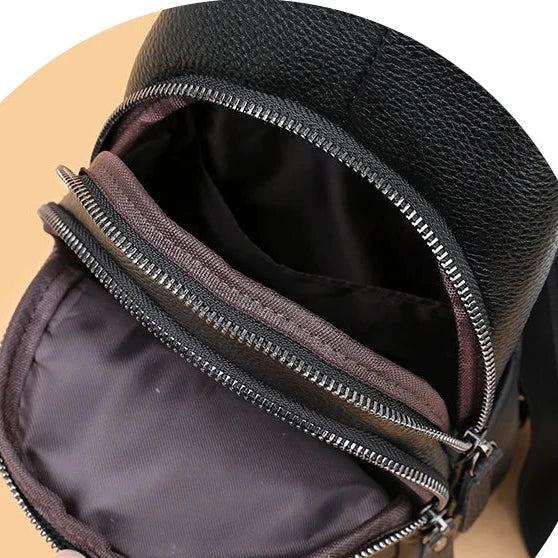 Sacoche poitrine homme en cuir