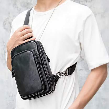 Sacoche noir homme en cuir