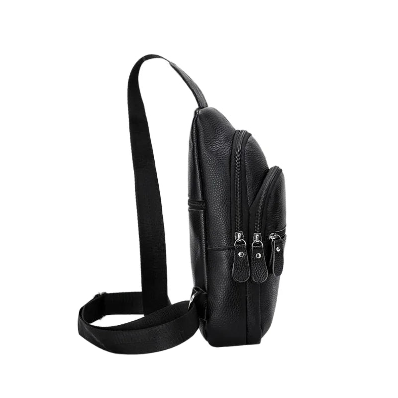 Sacoche poitrine homme en cuir