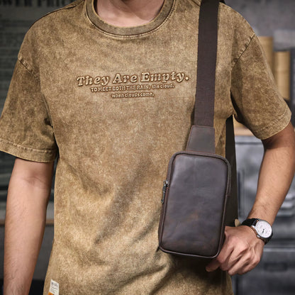 Sacoche Poitrine Homme en Cuir