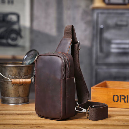 Sacoche Poitrine Homme en Cuir