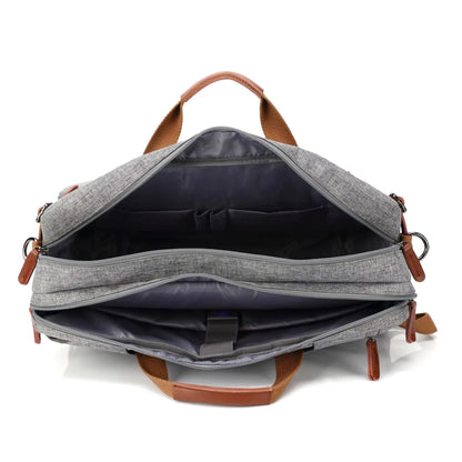 Sac 3-en-1 Convertible Homme– Sac à Dos, Porte-Documents & Sac Bandoulière PC 14-15"