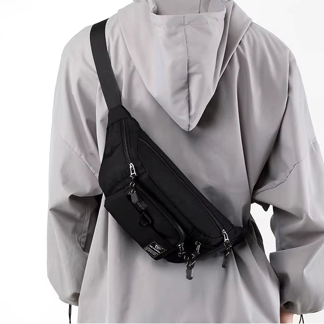 Sacoche banane homme imperméable multi-poches