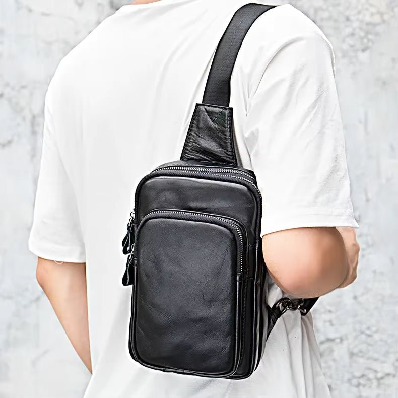 Sacoche noir homme en cuir