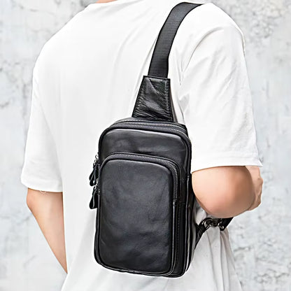 Sacoche noir homme en cuir